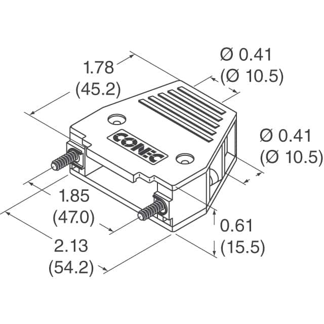 165X11259XE Conec  Capots de connecteurs D-Sub en forme de D